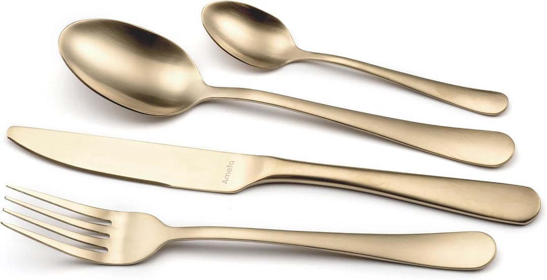 Amefa AUSTIN CHAMPAGNER Besteckset 24-teilig | PVD-veredeltes goldenes Besteck Set | farbigesTafelse