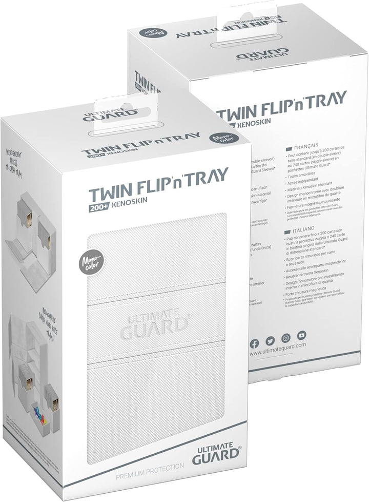 Ultimate Guard Twin Flip`n`Tray 200+ XenoSkin Monocolor Weiss, Wei&amp;