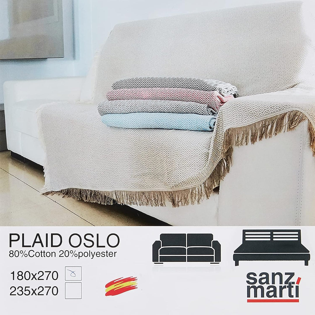 Mehrzweckdecke Oslo, Plaid, 180 x 270 cm, Beige