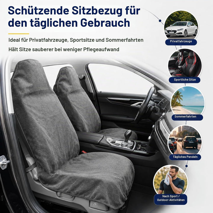 GOOGO Autositzschoner Vordersitz, Frottee Autositzauflage mit rutschhemmender Rückseite, universelle