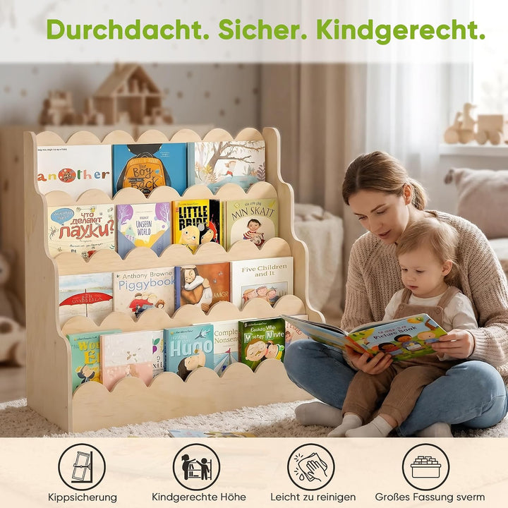 Bücherregal Kinder aus Holz - für Kinderzimmer (80x38x80 cm)
