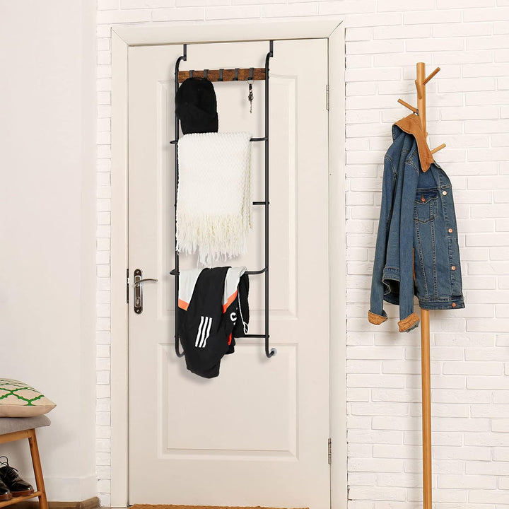 Tür-Handtuchhalter, Türhalter, Organizer, Badezimmer, Türregal für Handtücher (schwarz), Schwarz