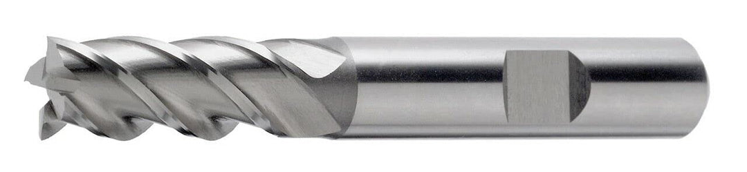 HSS-E (Co5%) Schaftfräser HB/Weldon, Typ N, DIN 844 40° Z=4 Fräser Ø 2-25 mm (18.0 x 32 x 92 - d2=16