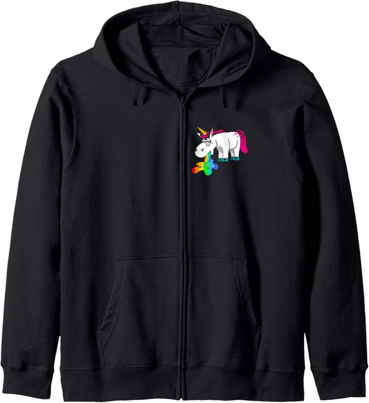 Süsses Einhorn kotzt bunten Regenbogen Kapuzenjacke