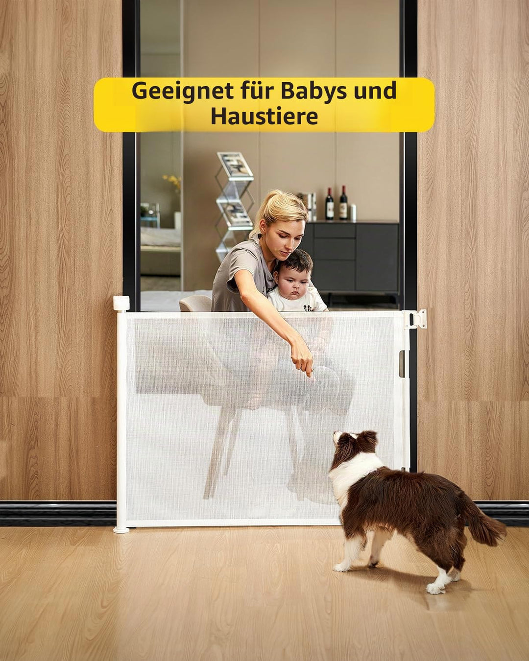 Treppenschutzgitter Ausziehbar 0-180cm,Türschutzgitter Ausziehbar mit Treppenschutz &amp; Kindersicherun