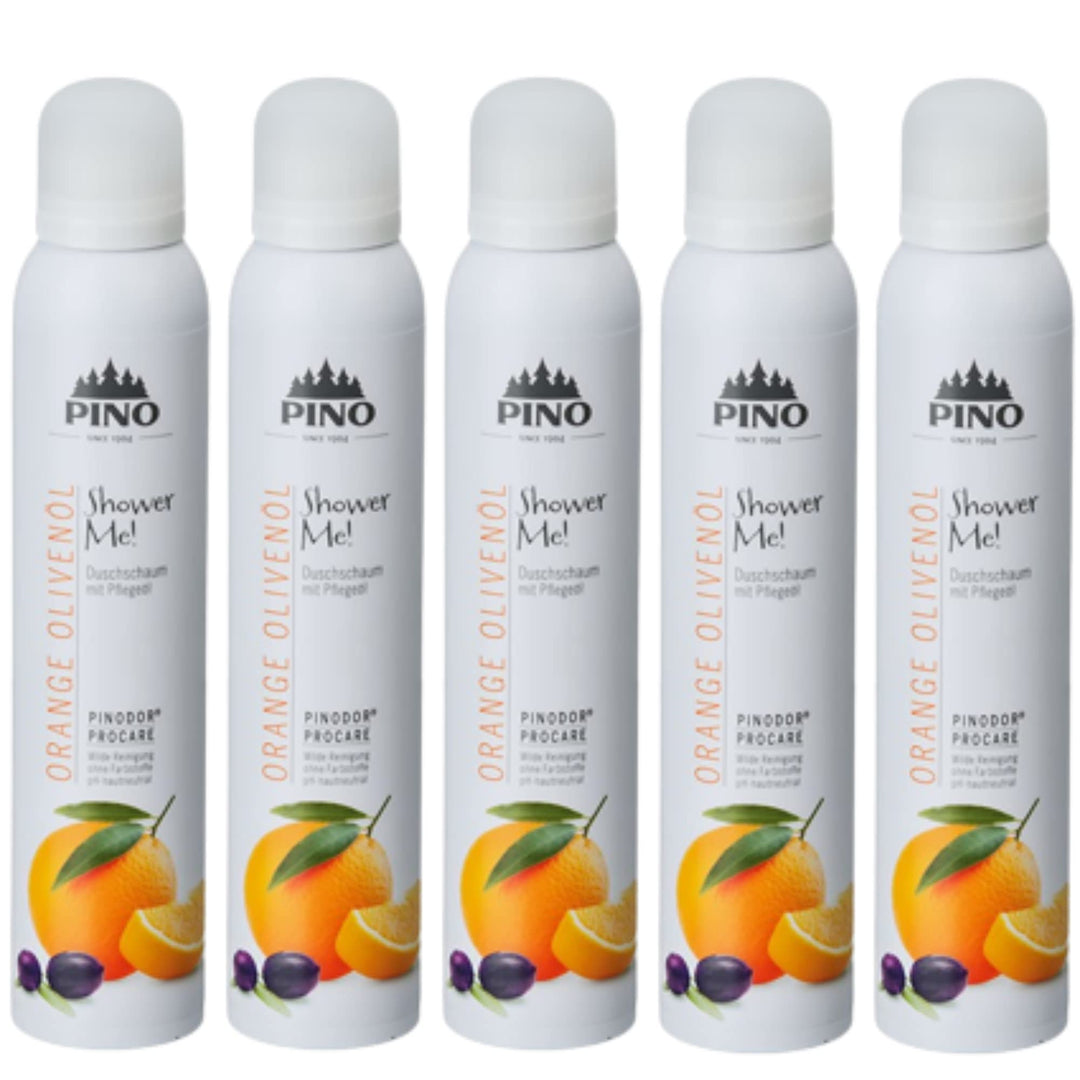Pino Shower Me Duschschaum Orange Oliven?l 5 x 200 ml, 5