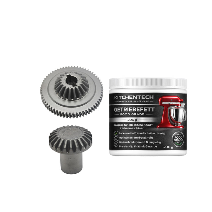 Getriebe-Reparatur-Set kompatibel mit KitchenAid Küchenmaschinen – Stahl Zahnrad + lebensmittelechte