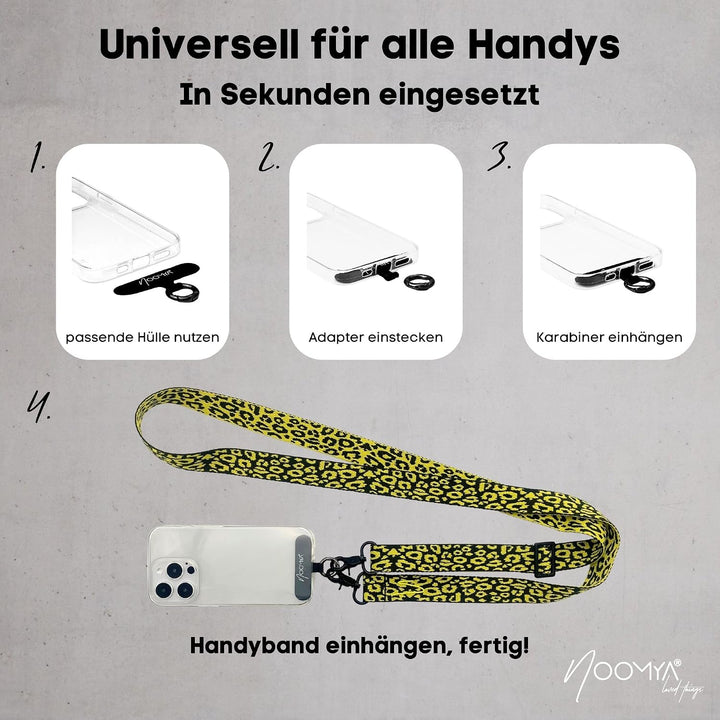 breite Handykette – Handyband universal zum Umhängen mit Adapter, Handy Band verstellbar &amp; abnehmbar