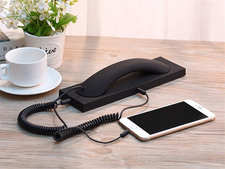 Retro Telefonhörer Empfänger Kopfhörer für Handy, Tablet, Laptop, Headset mit Antwort-Taste und komf