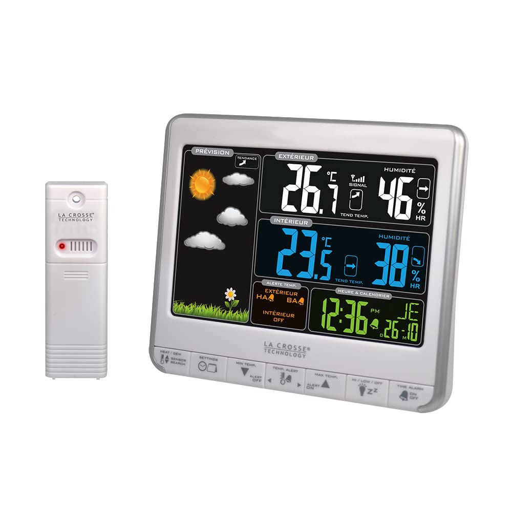 La Crosse Technology WS6826WHI-BLA Wetterstation Mehrfarbig silber, silber