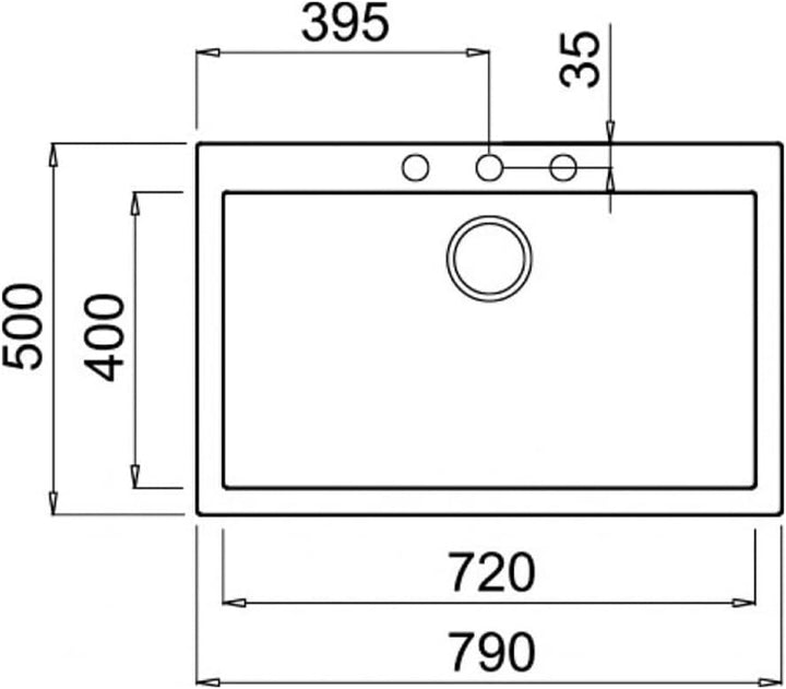 ELLECI Einbauspüle QUADRA 130 G68 Bianco LGQ13068, weiss