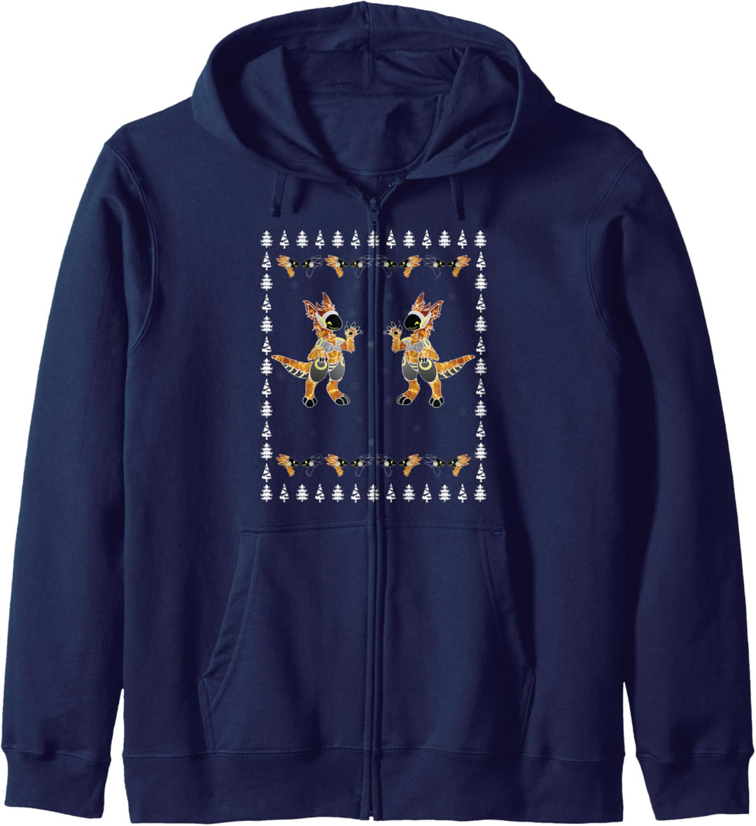 Protogen Pelz-Anzug mit gelbem Kopf und Baum Kapuzenjacke
