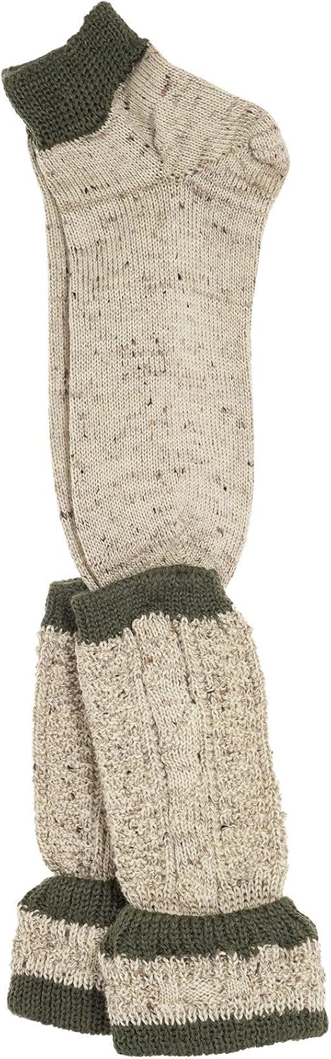 Lusana Herren Trachtenstrümpfe 38W / 39L Beige (Beigemeliert/Jägergrün 930), 38W / 39L Beige (Beigem