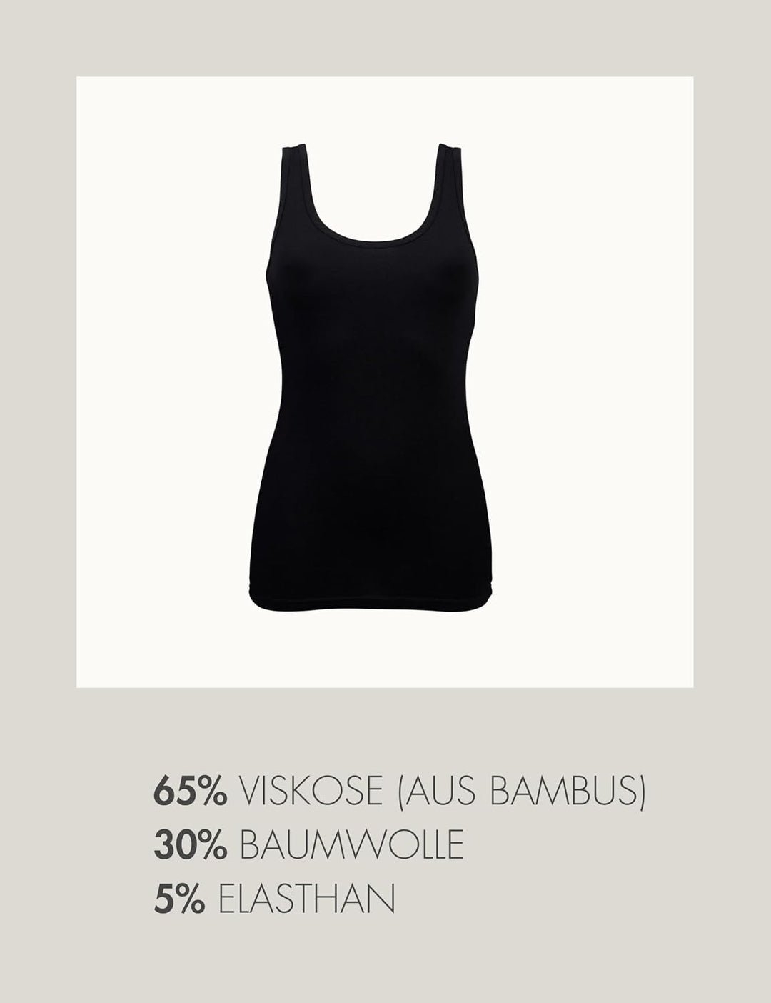 Basic Treasure 3er-Pack Unterhemden Damen, Spaghettiträger Top Damen, Premium Bambus Unterhemd Damen