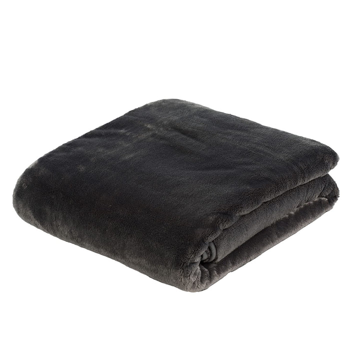 Gözze - Premium Cashmere-Feeling Wohn- und Kuscheldecke, 500 g/m², 130 x 170 cm - Anthrazit Anthrazi