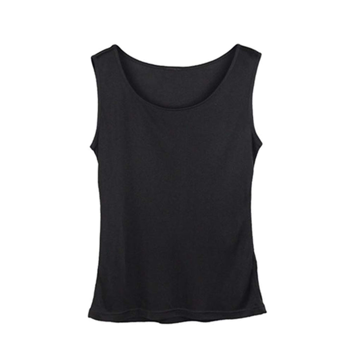 Egurs Damen Tank Top aus 100% Natur Seide,Komfortabel L Schwarz, L Schwarz