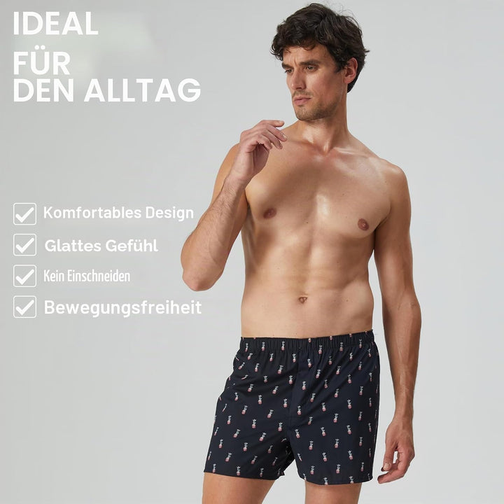5Mayi Mens Boxers Shorts Multipack Woven Mens Underwear Pack Cotton Plaid Men&