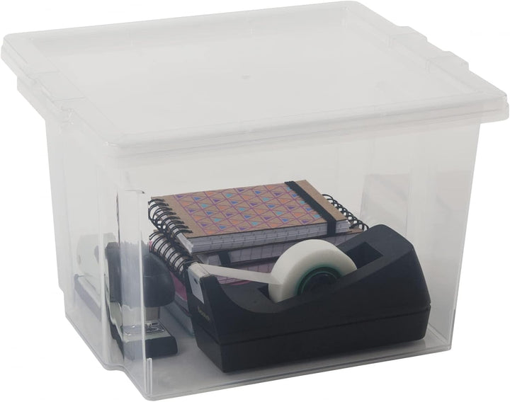 Iris Ohyama, 3er-Set, Aufbewahrungsboxen, 10 L, mit Deckel, stapelbar, Garage, Schlafzimmer, Wohnzim