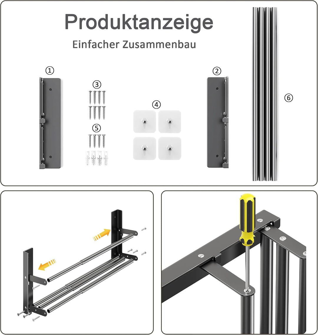 Schuhregal Wand 2 Ebenen, 37-67cm Ausziehbar Schuhablage Schuhhalter Wand Metall Schuhregal Platzspa