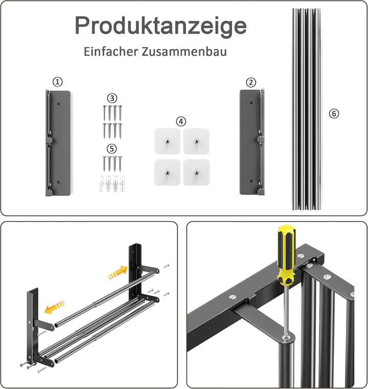Schuhregal Wand 2 Ebenen, 37-67cm Ausziehbar Schuhablage Schuhhalter Wand Metall Schuhregal Platzspa