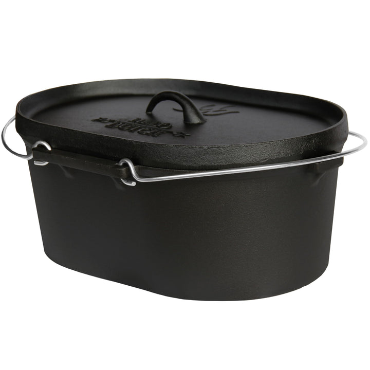 Dutch Oven Set Gusseisen 1,8L-13,6L – Feuertopf mit Deckelheber, Schmortopf mit &amp; ohne Füsse, Schlit