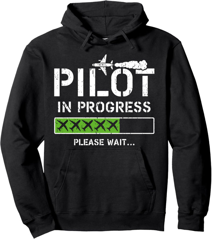 Pilot In Progress Kid Future Pilot Flugzeug Fliegen Pullover Hoodie