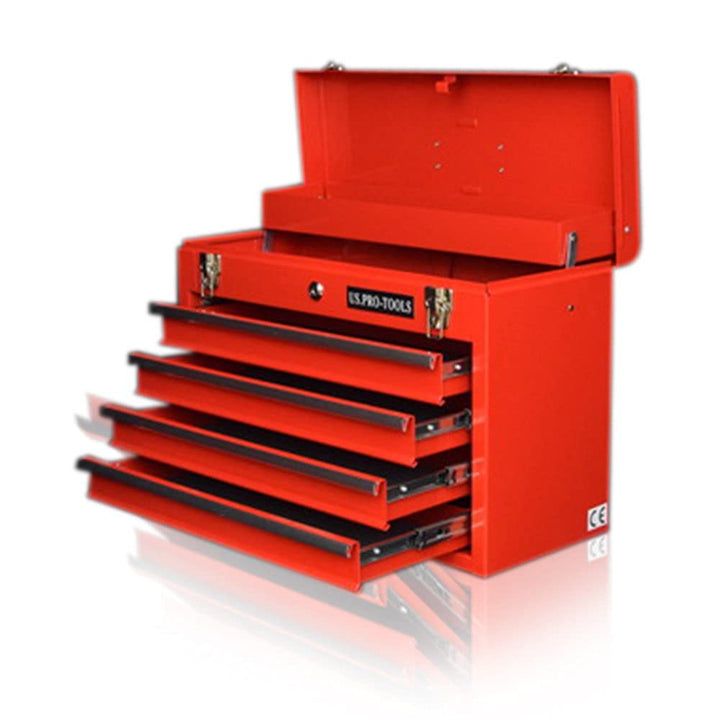 ORIGINAL US PRO TOOLS TOOL BOX TOOL CABINET 4 DRAWER HAND HELD TOOL CHEST PORTABLE RED by us pro too