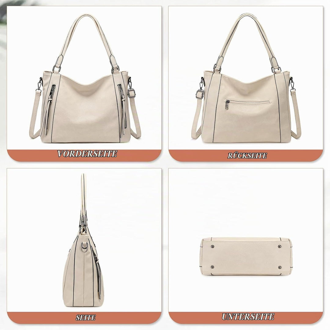 VINBAGGE Damen Handtasche Leder Henkeltasche Top Griff Tasche Vintage Weiches Umhängetasche Schulter