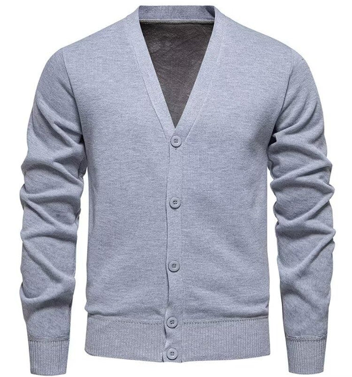 Strickjacke Herren Winter Cardigan Pullover Gestrickt Trachtenjacke Schwarz Grau mit Taschen Pullove