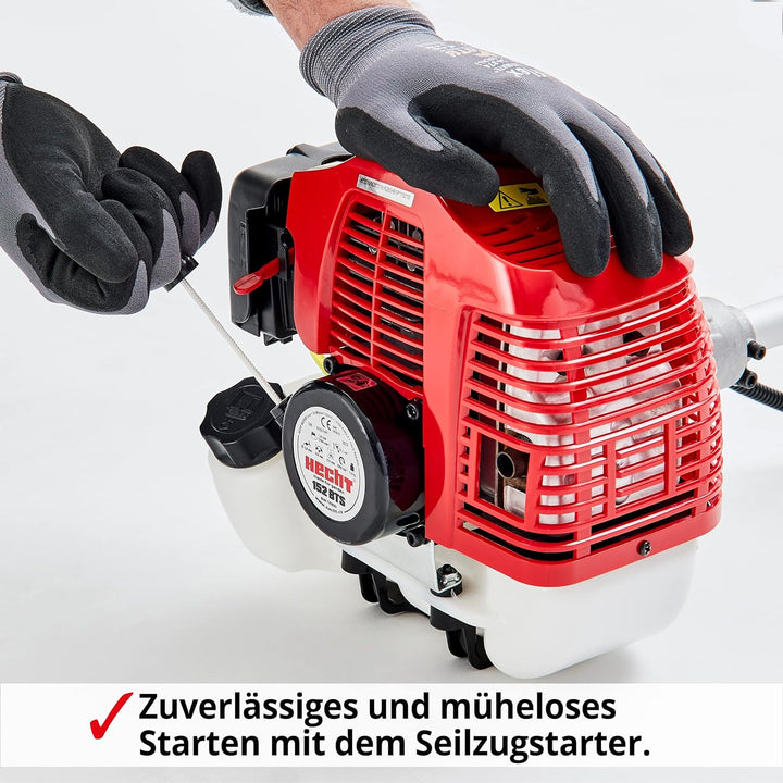 HECHT Rasentrimmer Benzin - Freischneider Benzin mit 2-Takt-Motor – 43 cm und 25,5 cm Schnittkreis –