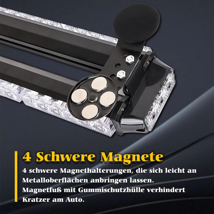26,5" 54 LED Stroboskop-Lichtleiste, doppelseitig blinkend, hohe Intensität, Kfz-Warnung, Notfall, S