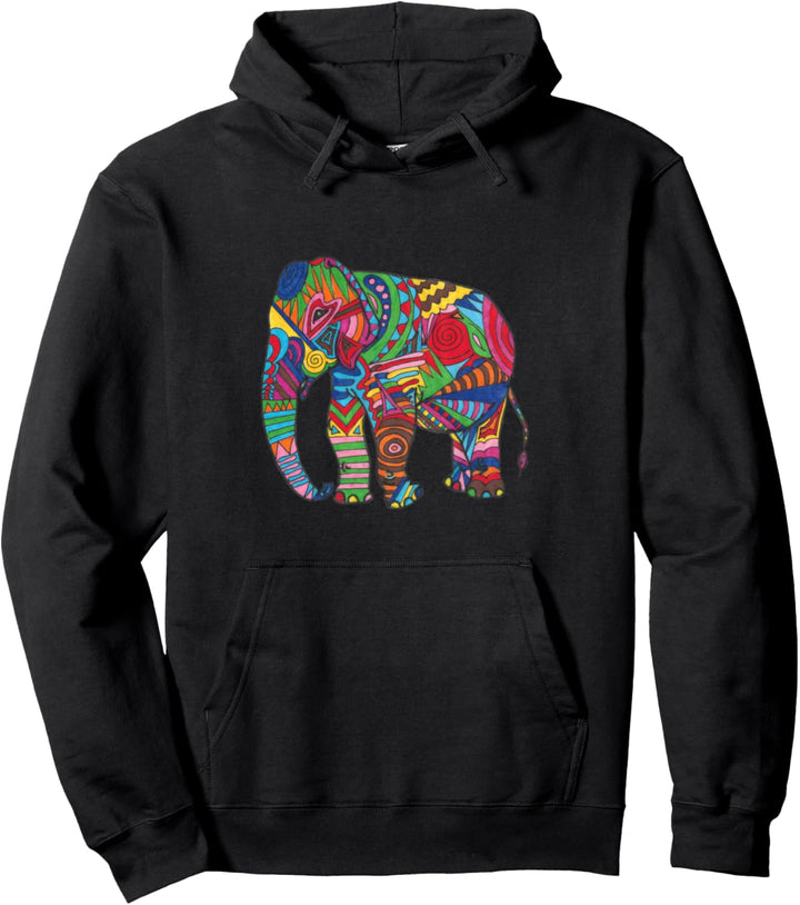 Bunter Elefant Pullover Hoodie