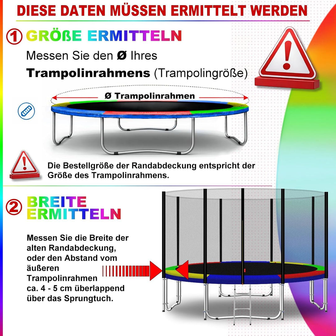 Baunsal® Trampolin Randabdeckung Ø 183 244 250 275 300 305 335 366 370 396 400 427 430 457 460 487 4