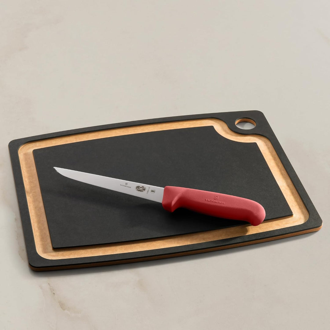 Victorinox Fibrox Ausbeinmesser, Scharfes Küchenmesser für Fleisch und Geflügel, 15 cm, Gerade Kling