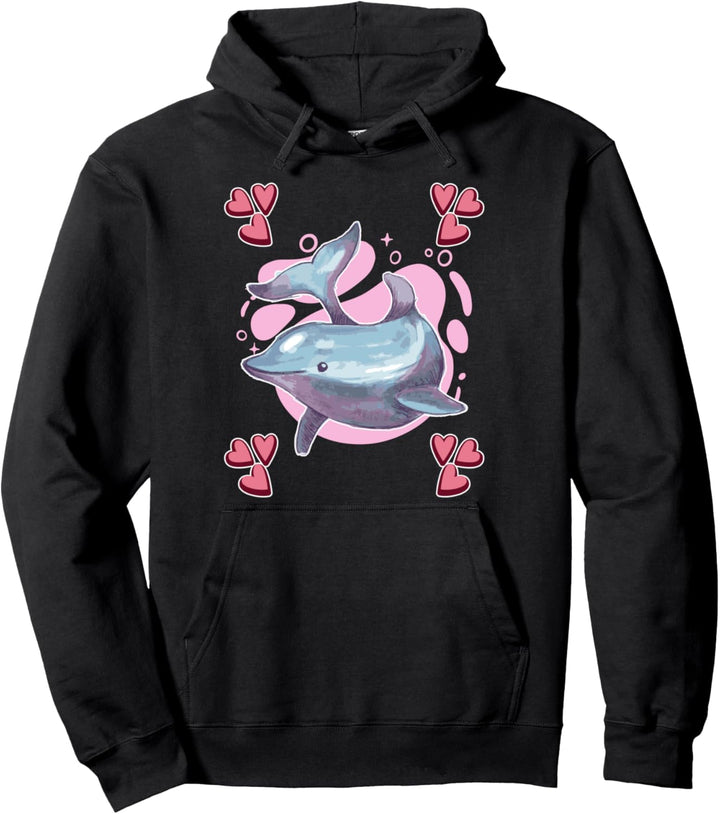 Damen Delfin Zeichnung Mädchen Delfin Pullover Hoodie