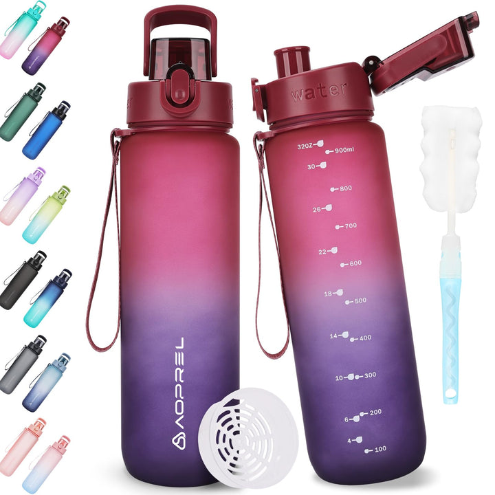 AOPREL Trinkflasche 1l, Wasserflasche BPA-Frei aus Tritan, Sport Trinkflasche Kohlensäure geeignet,