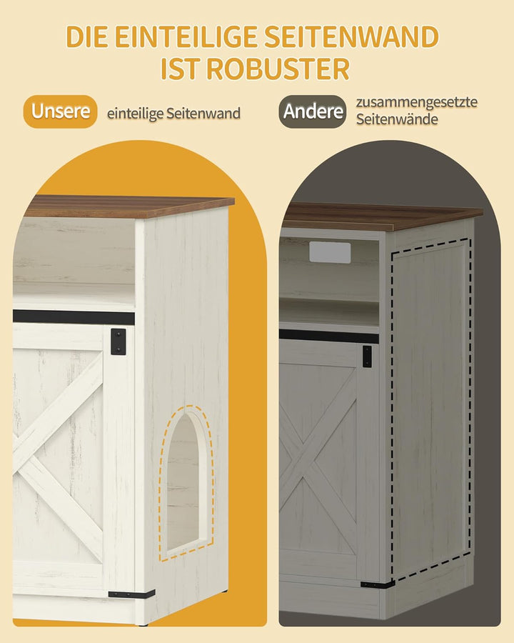 Hzuaneri Katzenklo Schrank, 80 x 48 x 80 cm, Versteckte Katzenschrank mit Stauraum, Katzenschrank au