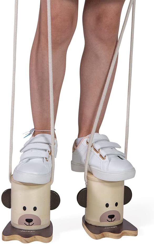 Janod - Kleine Holzstelzen mit Bärentatzen – Outdoor-Spiel – höhenverstellbar – Gleichgewichtstraini