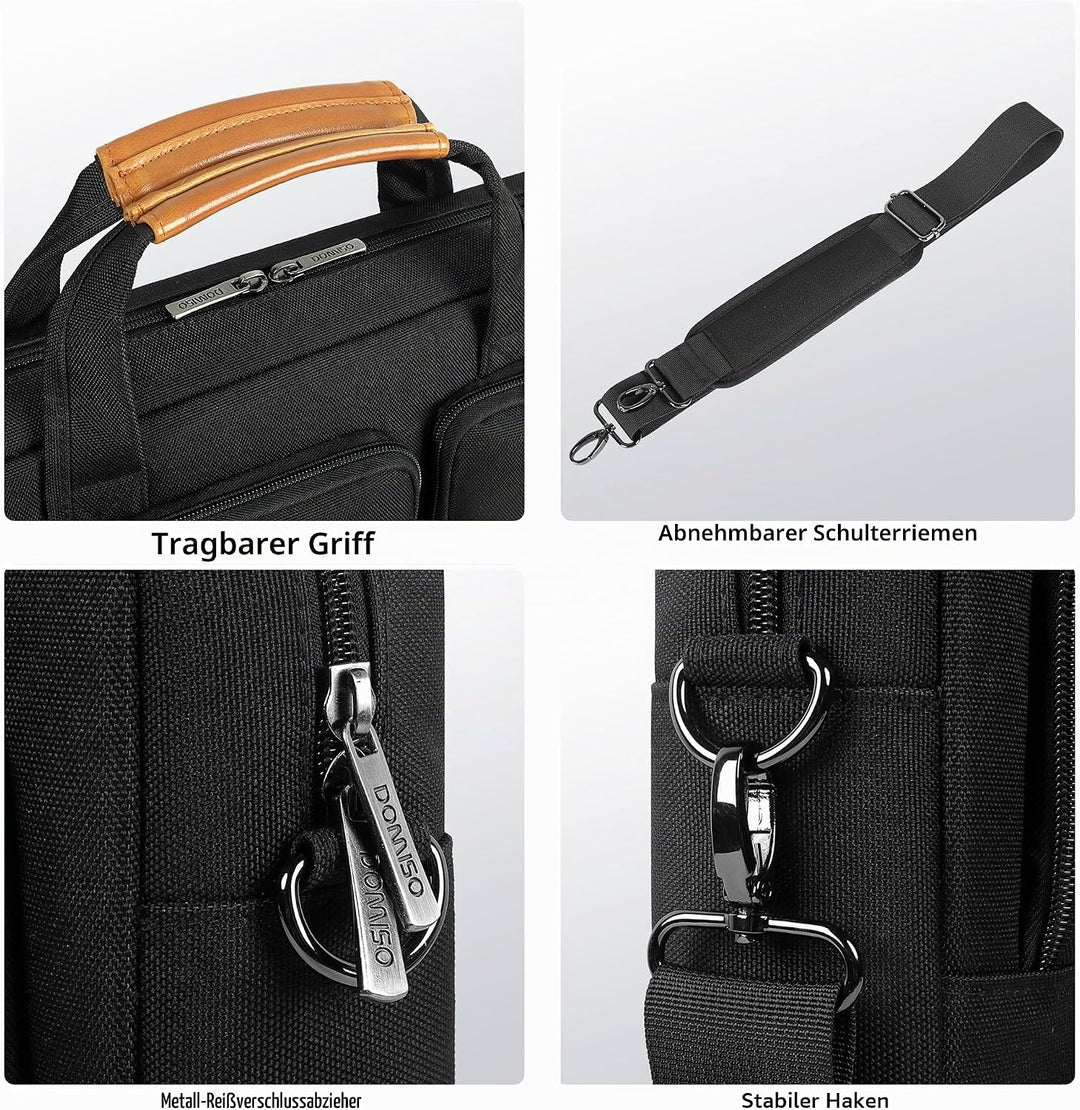 DOMISO 15-15.6 Zoll Laptoptasche Wasserdicht, Business Aktentasche mit Schulterriemen, tragbare Comp