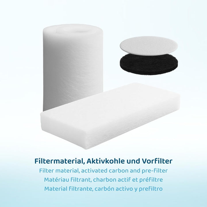 PureFlow LongLife Whirlpool-Filterkartusche 200 mm mit Cam-Lock Adapter – Feinstfilter, Bio-Aktivkoh