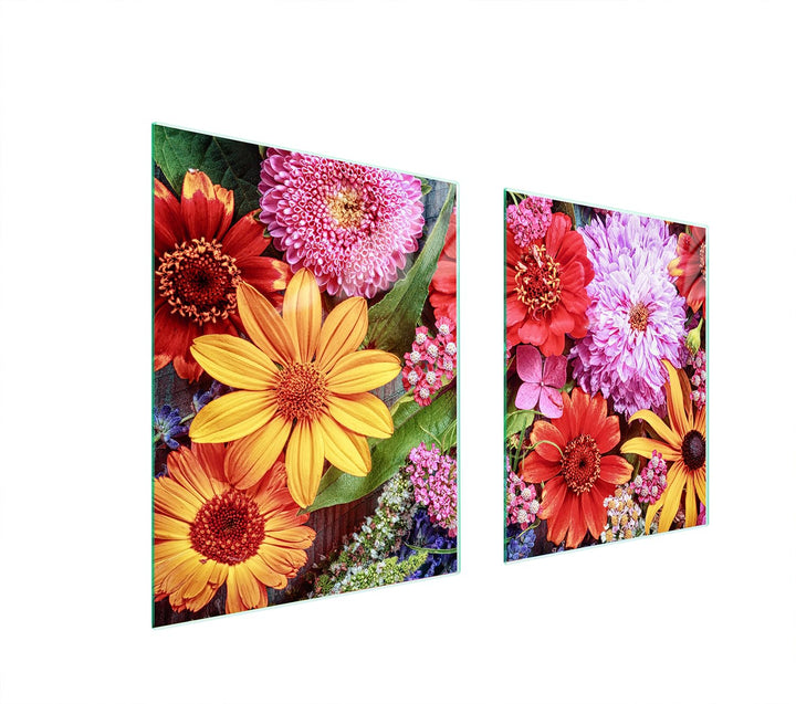TMK ArtDeko Herdabdeckplatte 2 Teilig 40x52 + 45x52 cm - Spritzschutz Herdabdeckung – Herdschutz aus