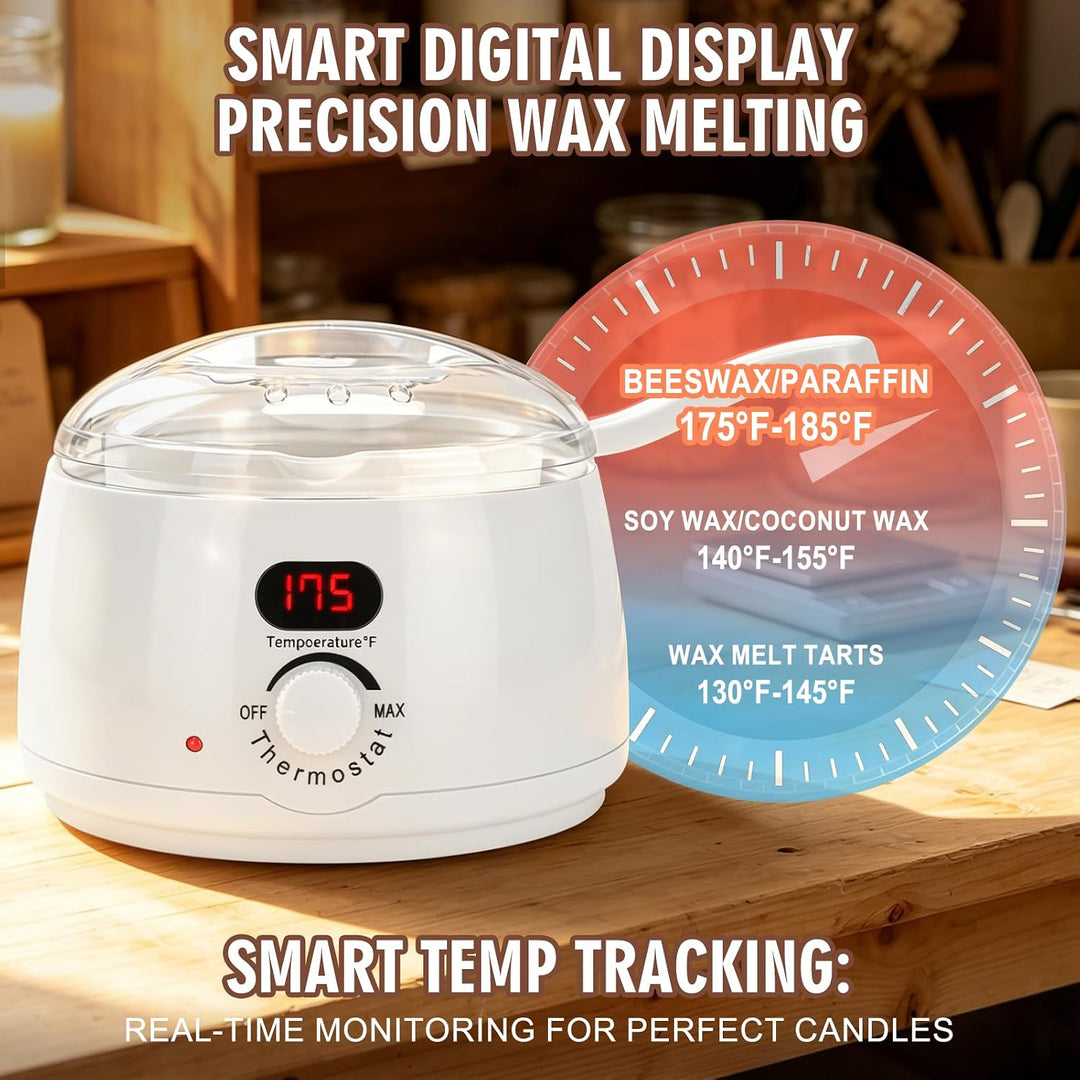 ZEROMX Wachsschmelztopf, kerzen selber machen set für erwachsene Anfänger, Elektrischer Wachsschmelz
