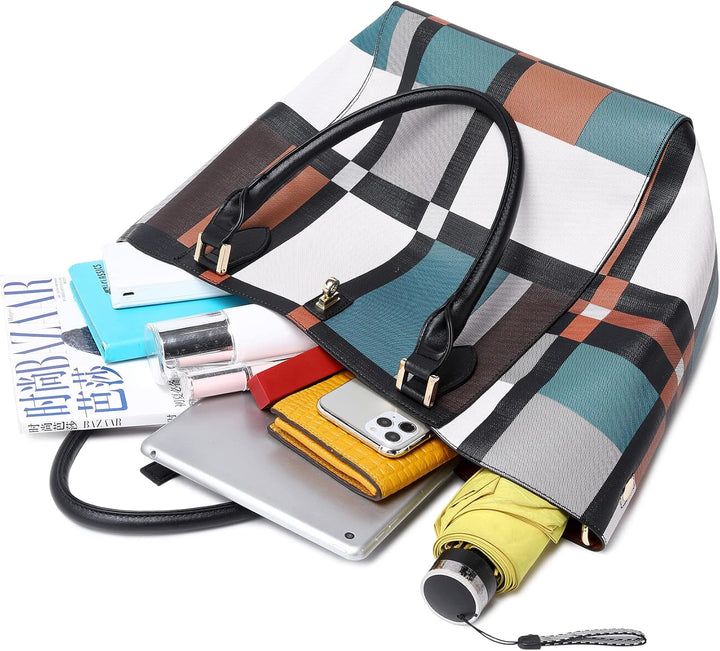sqlp Damen Henkeltaschen Leder Gross Kapazität Shopper Tasche Student Schultasche Arbeit Handtasche