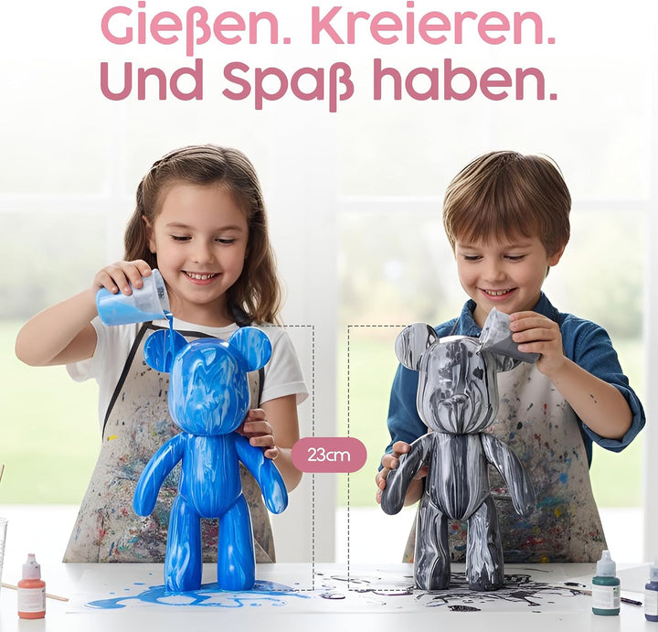 Worldwide DIY Bär zum Bemalen – Kreatives Mal-Set | Bärenfigur inkl. 3 Farben, Pinsel &amp; Zubehör | Ge