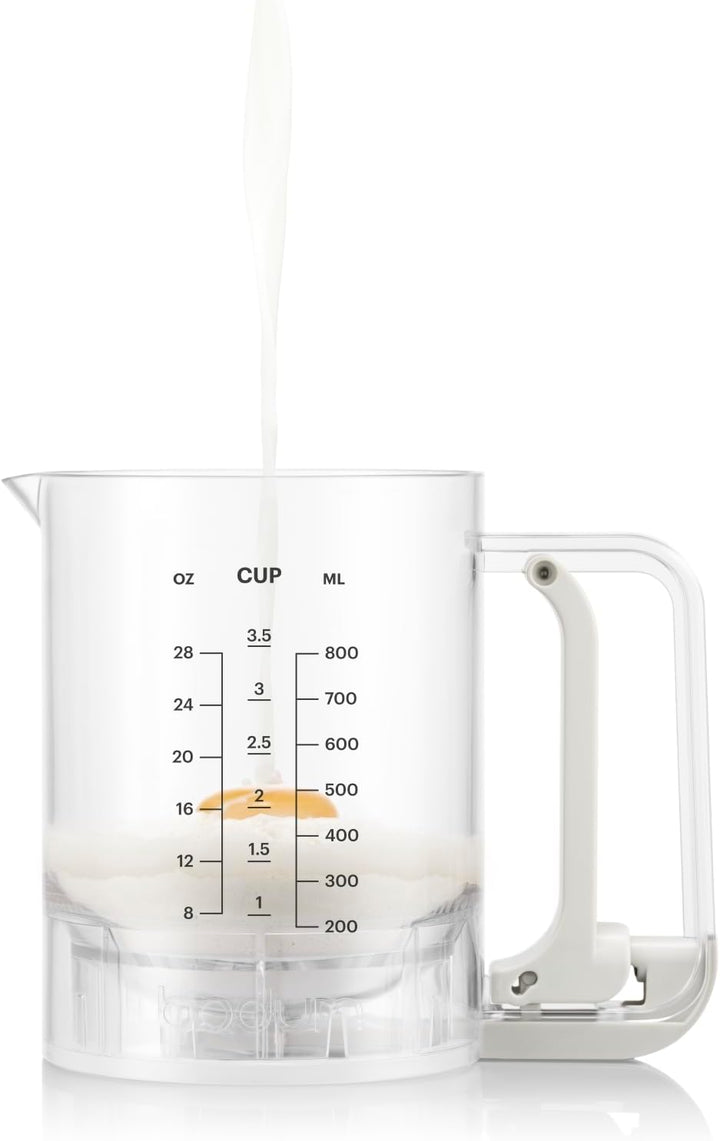 Bodum Pancake Teigmixer &amp; Spender BISTRO Weiss – Integrierte Messfunktion – Einfaches Ausgiessen, Ro