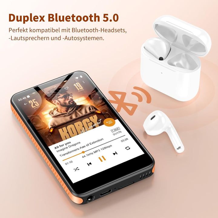 32GB MP3 Player with Bluetooth, WLAN und 4 Inch Touchscreen, Black, Black