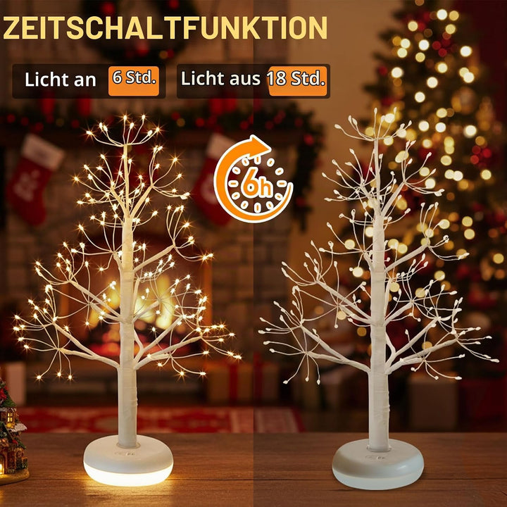 2er Pack Weihnachtsbaum mit Leuchtendem Sockel Wiederaufladbar Weihnachtsdeko mit Dimmfunktion Licht