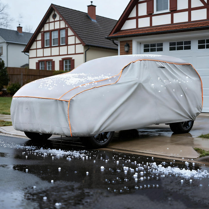 Hagelschutzplane Auto L, 5mm Eva-Verstärkte Hagelschutzgarage Wasserdicht &amp; Atmungsaktiv, Vollgarage