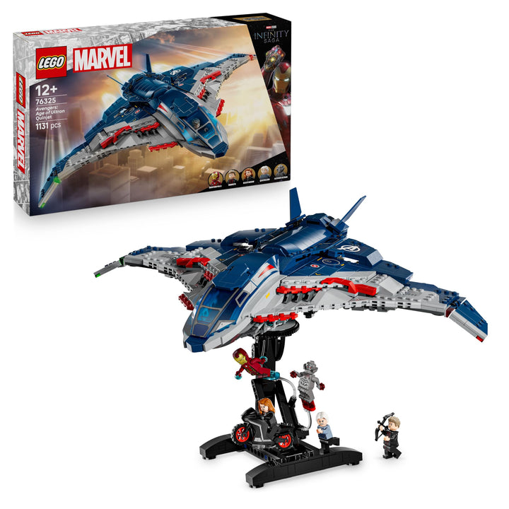 LEGO | Marvel Avengers: Age of Ultron Quinjet – Superhelden Spielzeug Flugzeug mit Motorrad und 5 Mi