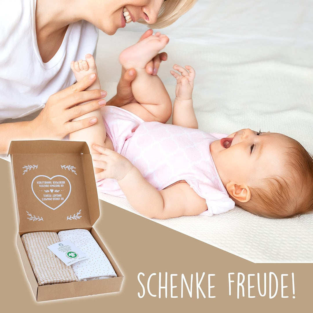 mimaDu - 2er Set Spannbettlaken GOTS 100% Bio-Baumwolle 75x35 cm auch für 70x32, 70x37, 70x30 Baby S